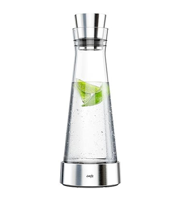 Emsa 514233 Flow Slim Glaskaraffe | mit Kühlelement, Glas | Elegantes Design | 1 Liter | Transparent, 11 x 11 x 38.2 cm im Sale